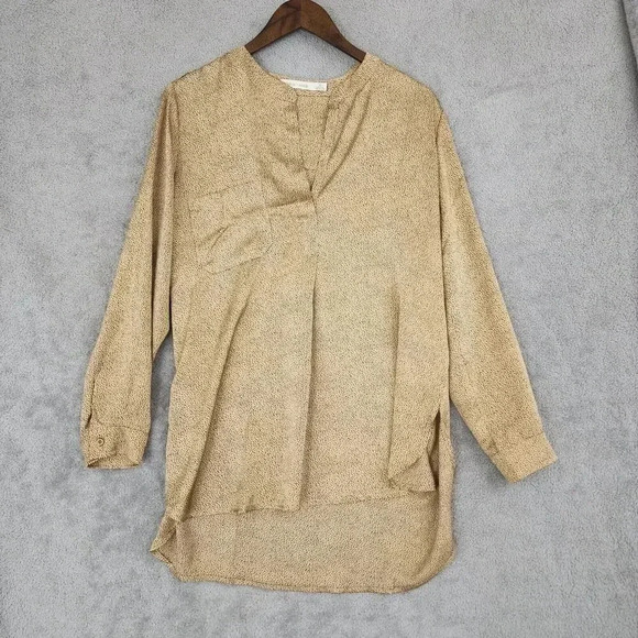 Anthro Bishop + Young Womens Polka Dot Blouse M Long Sleeve Chiffon 18PT - Picture 1 of 8
